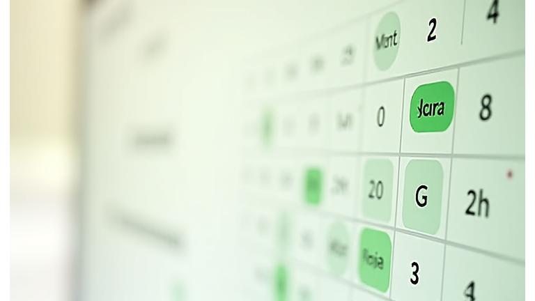A clean, modern online booking calendar interface showing available appointment slots.