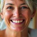 A radiant woman, Elara, smiling confidently, embodying successful wellness journey.